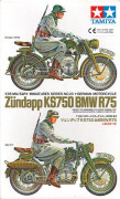 Moto BMW R.75 + Moto Zundapp KS750 + 2 Motociclistas - TAMIYA