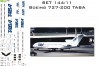 Set Decais Boeing 727 - 200 - Taba RBX DECAIS - cod. 4914