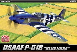 Aviao P-51B Mustang - 1944 -  D-day 70th Anniversary - BLUE - ACADEMY