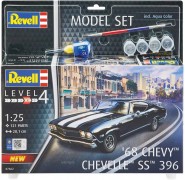 Carro Chevy Chevelle 1968 c/tintas, pinceis e cola - REVELL Carro Chevy Chevelle 1968 c/tintas, pinceis e cola - REVELL