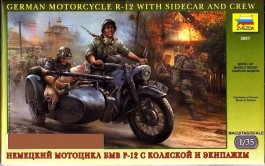 German Motorcycle R-12 with Sidecar and Crew - ZVEZDA German Motorcycle R-12 with Sidecar and Crew - ZVEZDA