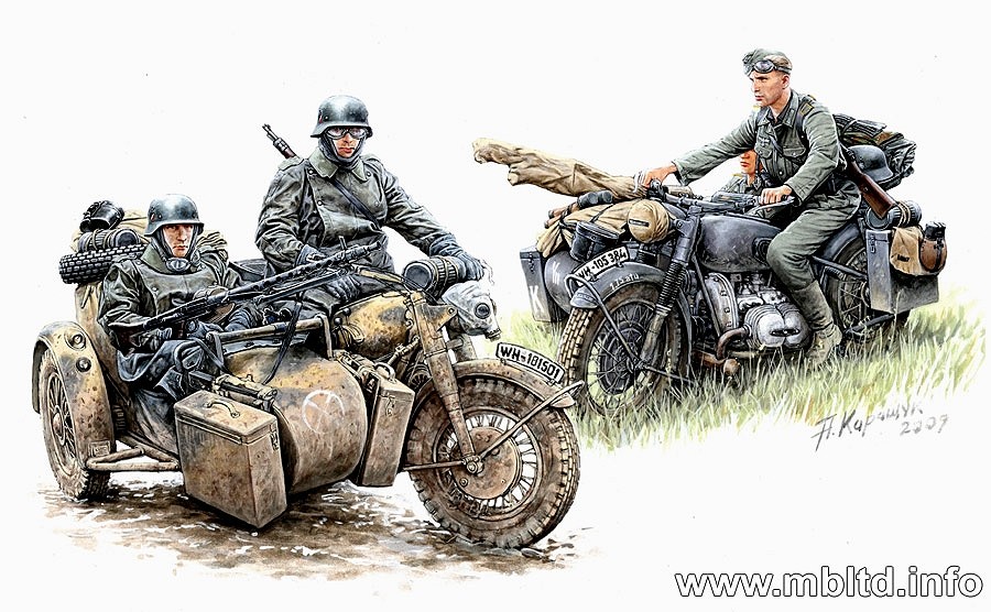 Kradschutzen - German Motorcycle Troops on the Move - MASTER BOX