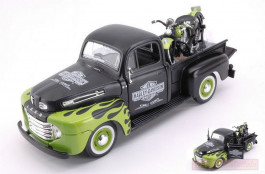 Pick-Up Ford F-1 1948 + Moto Harley Davidson PanHead FL 1948 - MAISTO