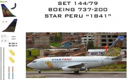 Set Decais Boeing 737-200 - Star Peru - 1841 - RBX DECAIS