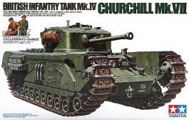 Tanque British Infatry Tank Churchill MK.VII - Inclui 3 Figu - TAMIYA